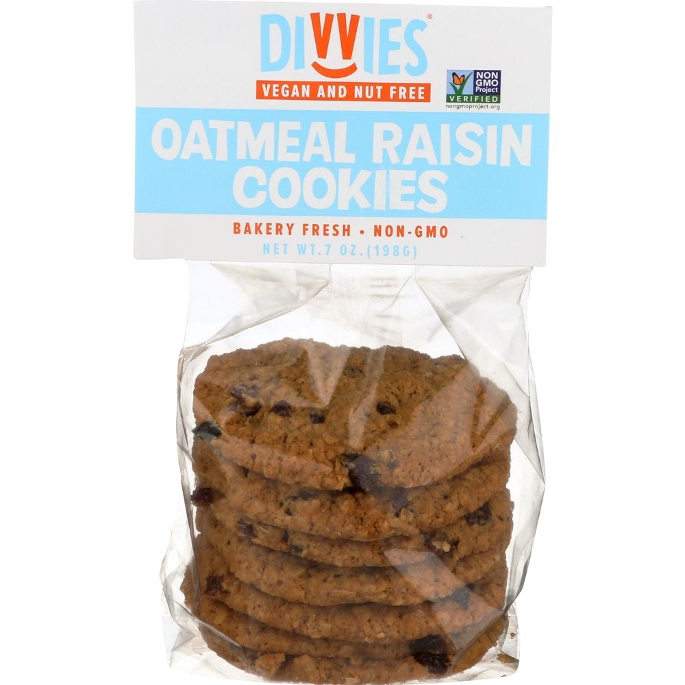 Divvies Oatmeal Raisin Cookies, 7 Ounce -- 12 per case