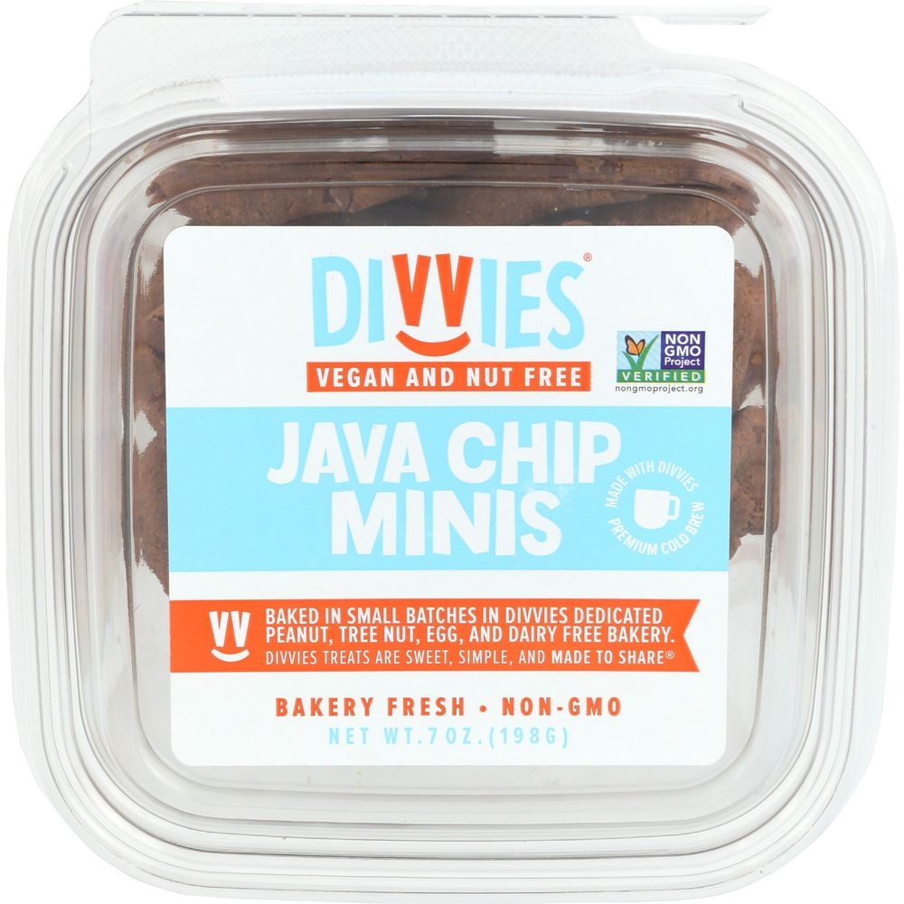 Divvies Java Chip Mini Cookie, 6 Ounce -- 12 per case