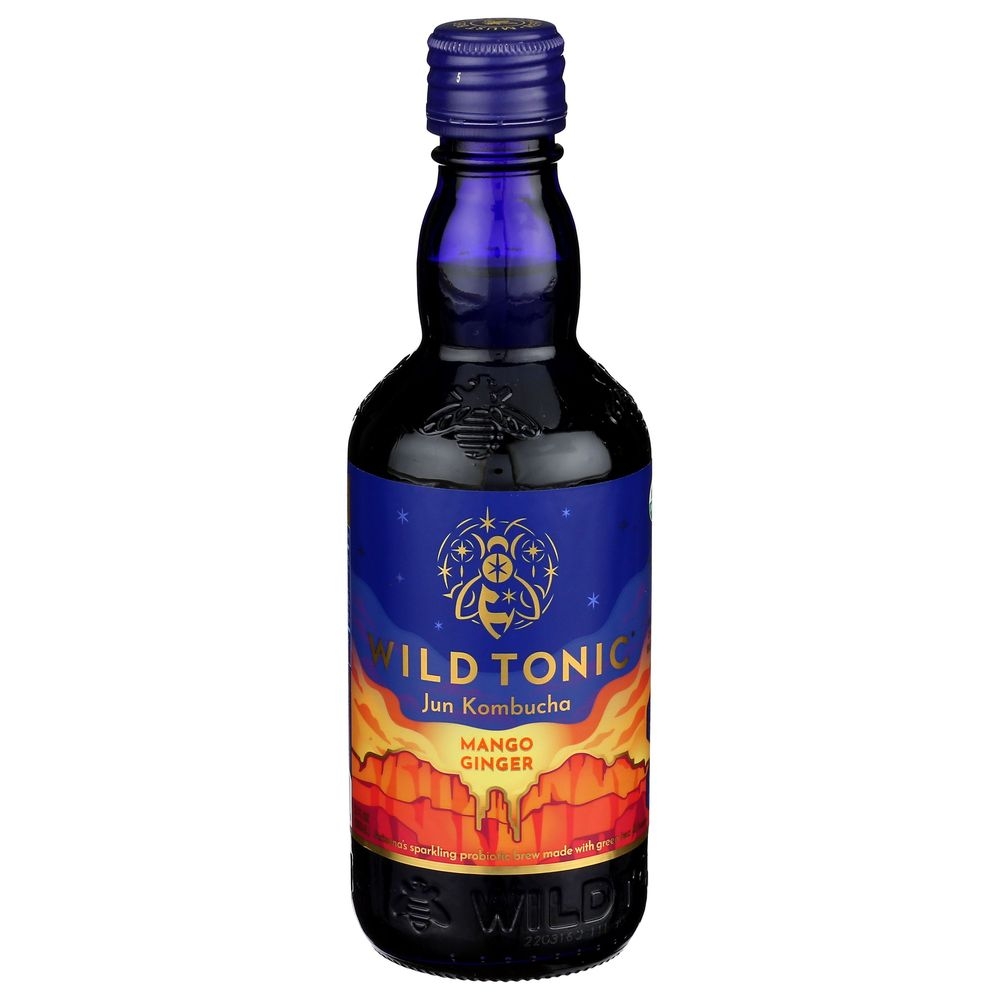 Wild Tonic Organic Mango Ginger Jun Kombucha, 12 Fluid Ounce -- 12 per case