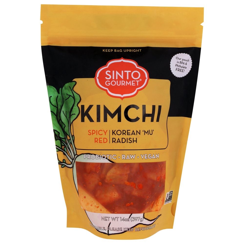 Sinto Gourmet Spicy Red Korean Mu Radish Kimchi, 14 Ounce -- 6 per case