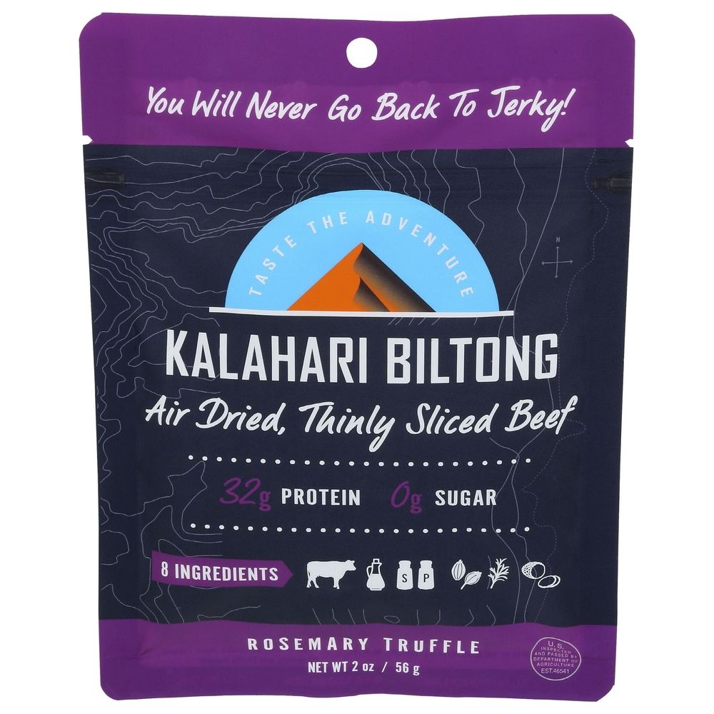 Kalahari Biltong Rosemary Truffle Air Dried Thinly Sliced Beef, 2 Ounce -- 8 per case