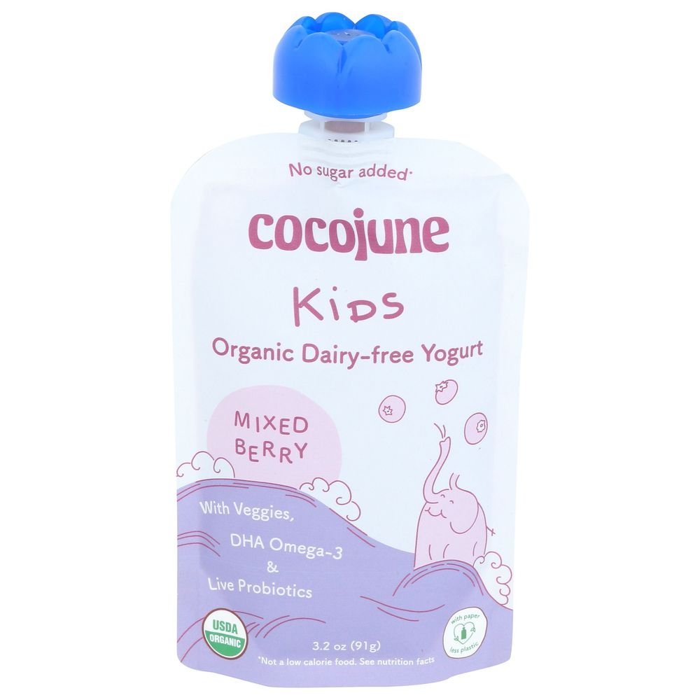 Cocojune Organic Mixed Berry Dairy Free Yogurt for Kids, 3.2 Ounce -- 8 per case