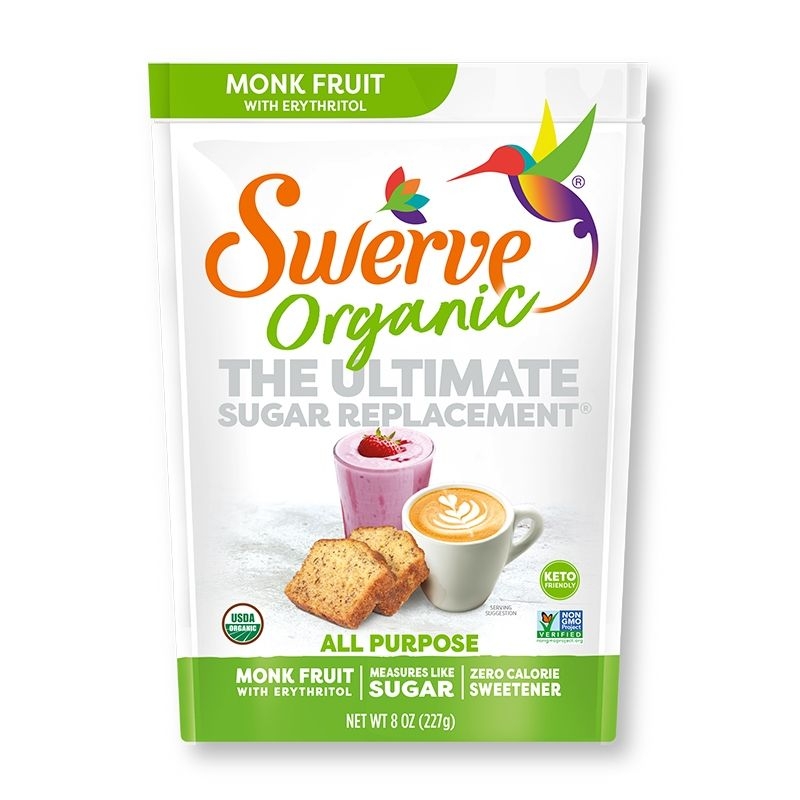 Swerve Organic All Purpose Monk Fruit and Erythritol Blend Sweetener, 8 Ounce -- 8 per case
