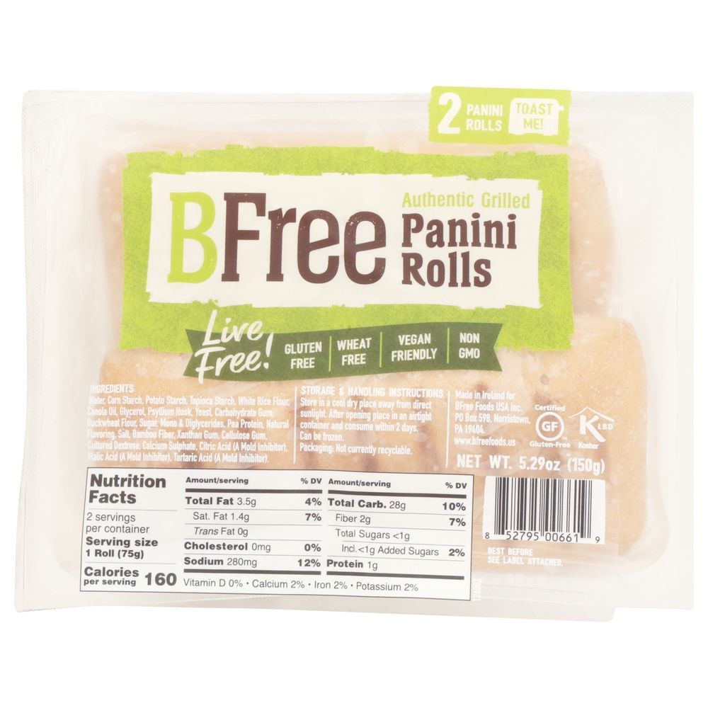 Bfree Authentic Grilled Panini Rolls, 5.3 Ounce -- 6 per case