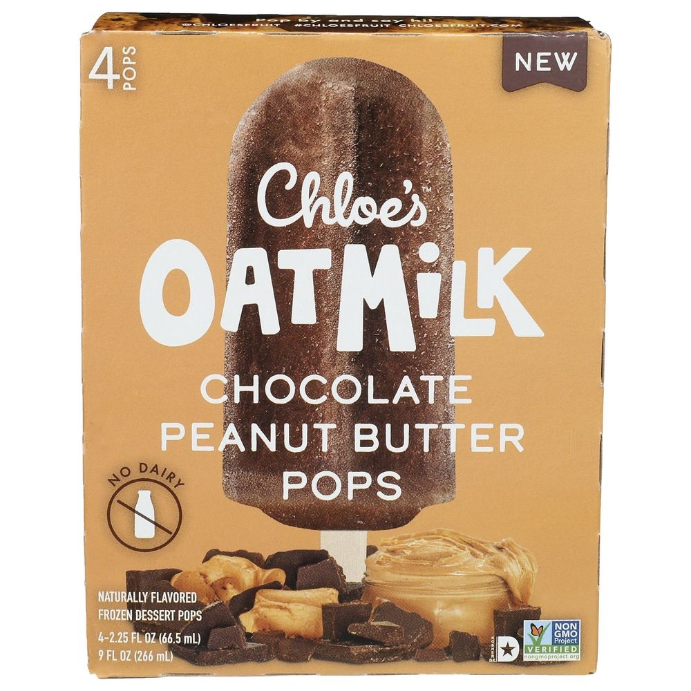 Chloes Oatmilk Chocolate Peanut Butter Pop, 2.25 Fluid Ounce -- 24 per case