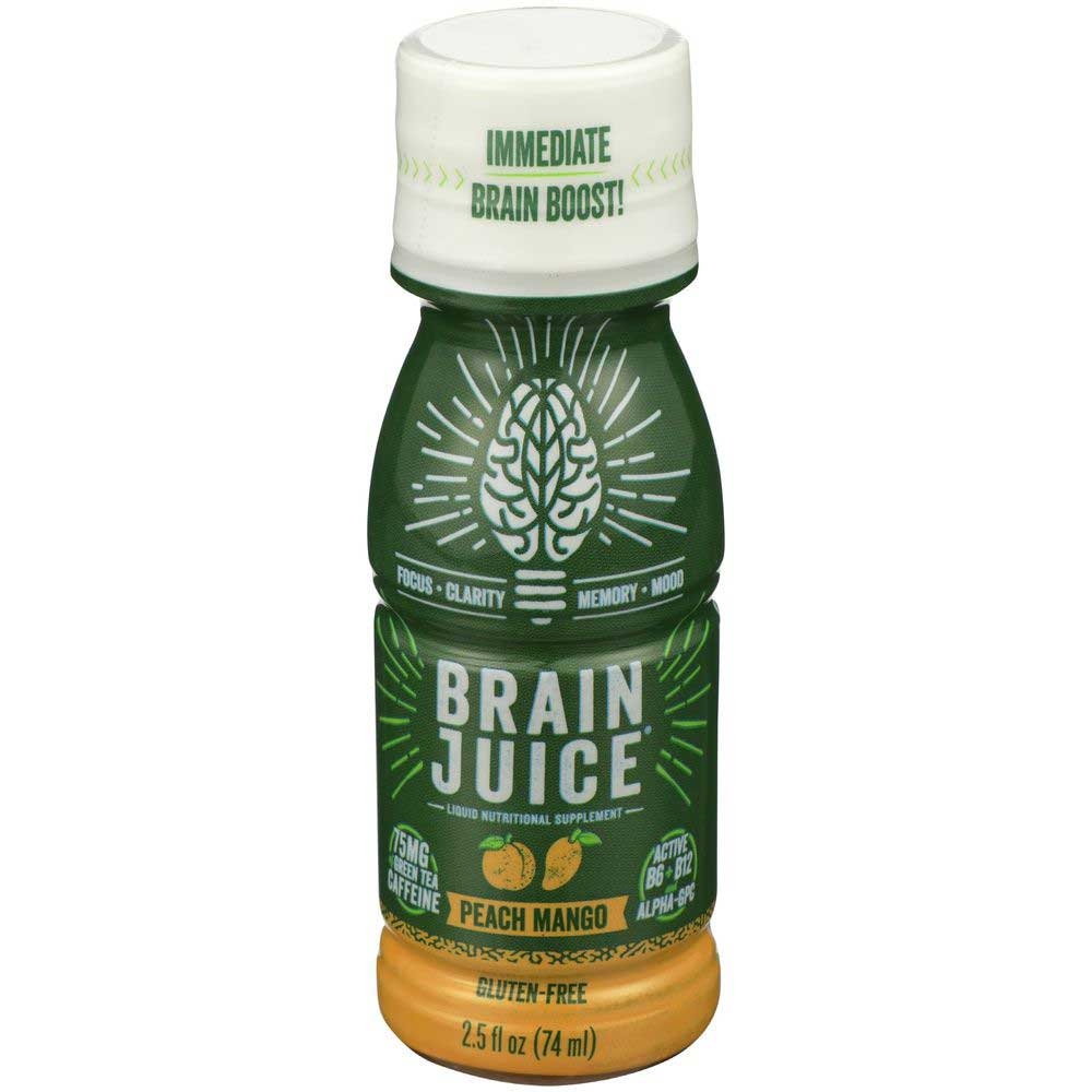 Brain Juice Original Peach Mango Daily Shot, 2.5 Fluid Ounce -- 12 per case