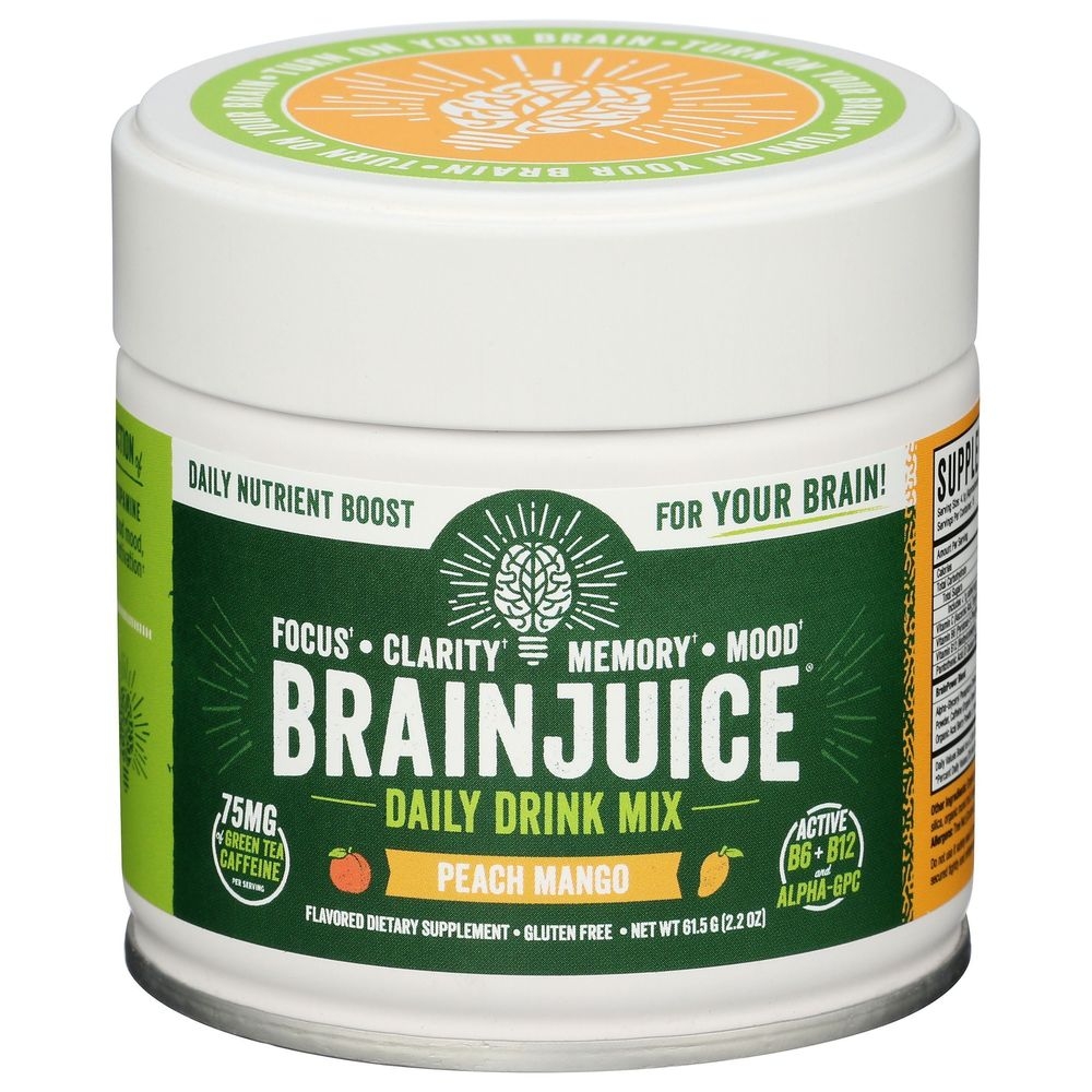 Brainjuice Peach Mango Daily Drink Mix, 2.2 Ounce