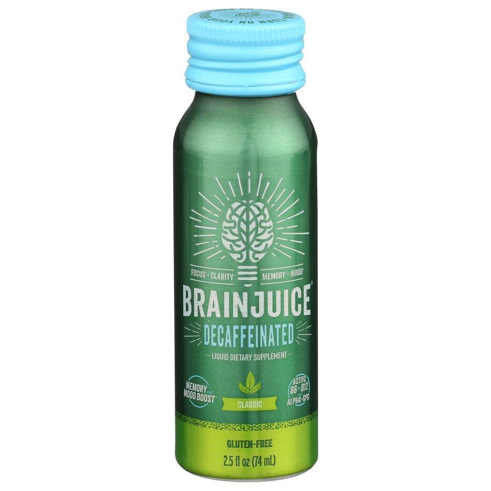 Brainjuice Decaffeinated Classic Liquid Dietary Supplement, 2.5 Fluid Ounce -- 12 per case