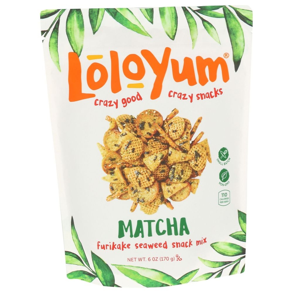 LoloYum Matcha Seven Spice Furikake Seaweed Snack Mix, 6 Ounce -- 12 per case