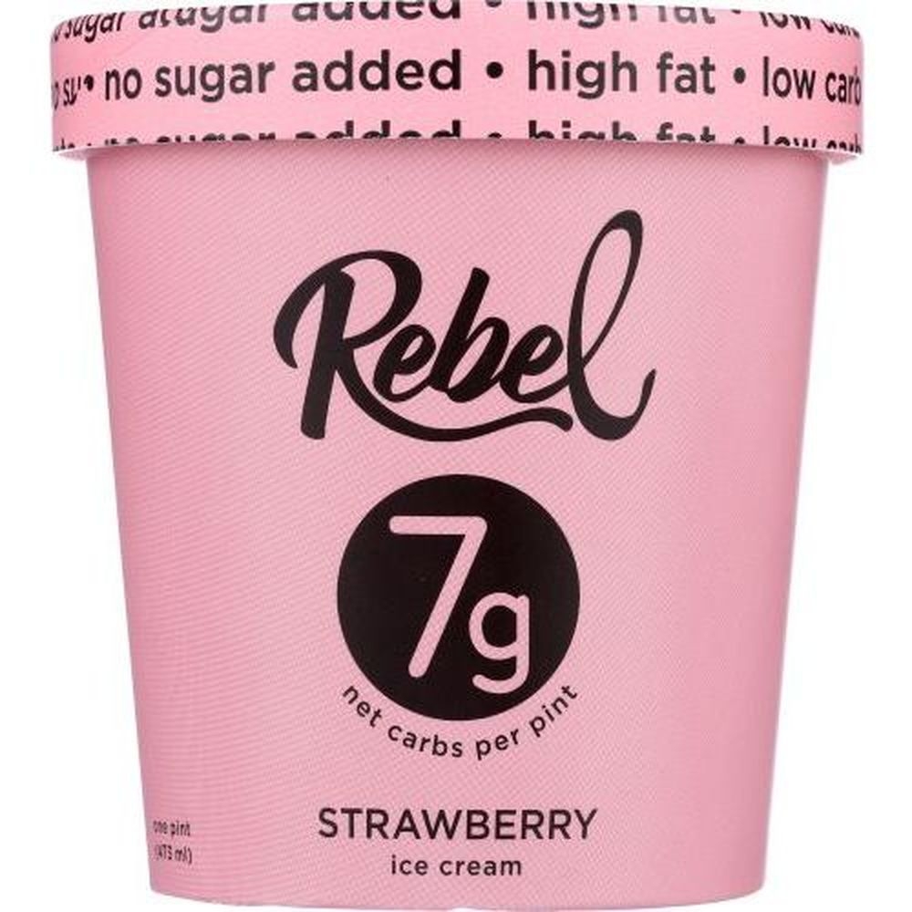 Rebel Strawberry Ice Cream, 1 Pint -- 8 per case