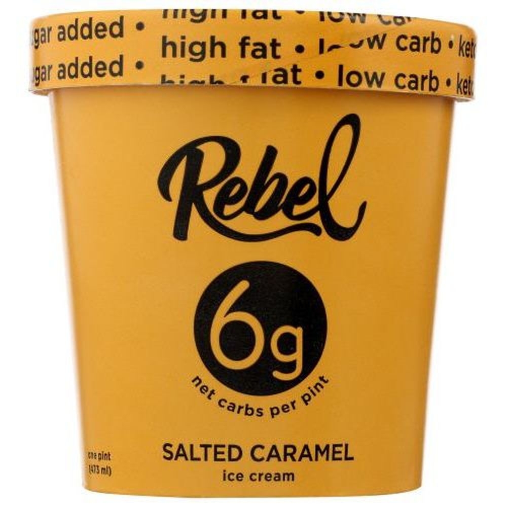 Rebel Salted Caramel Ice Cream, 1 Pint -- 8 per case
