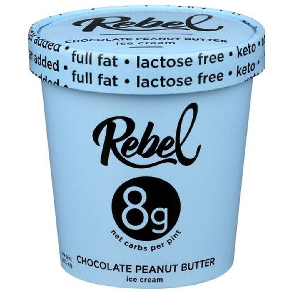 Rebel Chocolate Peanut Butter Ice Cream, 1 Pint -- 8 per case