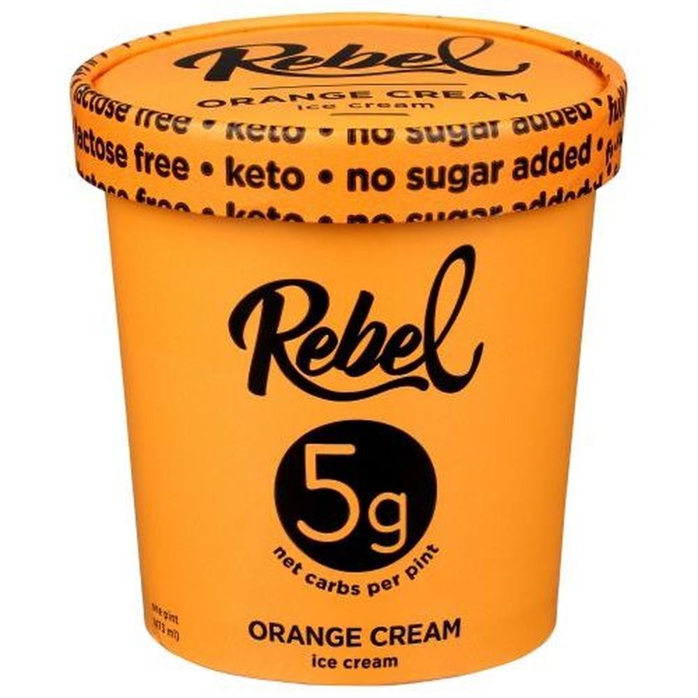 Rebel Orange Cream Ice Cream, 1 Pint -- 8 per case
