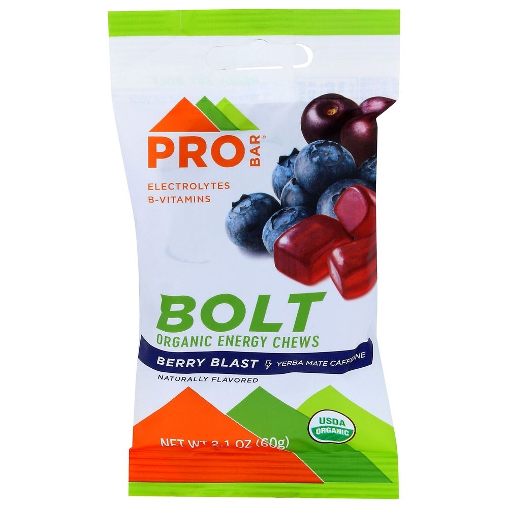 Probar Bolt Organic Berry Blast Energy Chews, 2.1 Ounce -- 12 per case