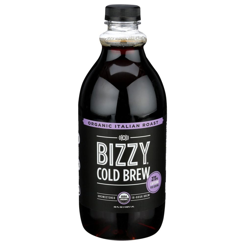 Bizzy Organic Italian Roast Unsweetened Cold Brew Coffee, 48 Fluid Ounce -- 6 per case