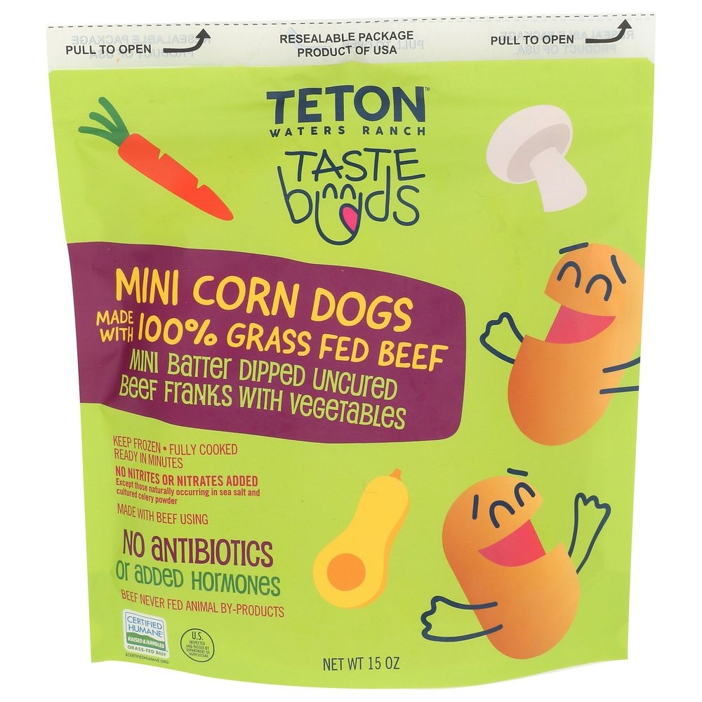 Teton Beef Franks Mini Corn Dogs, 15 Ounce -- 8 per case