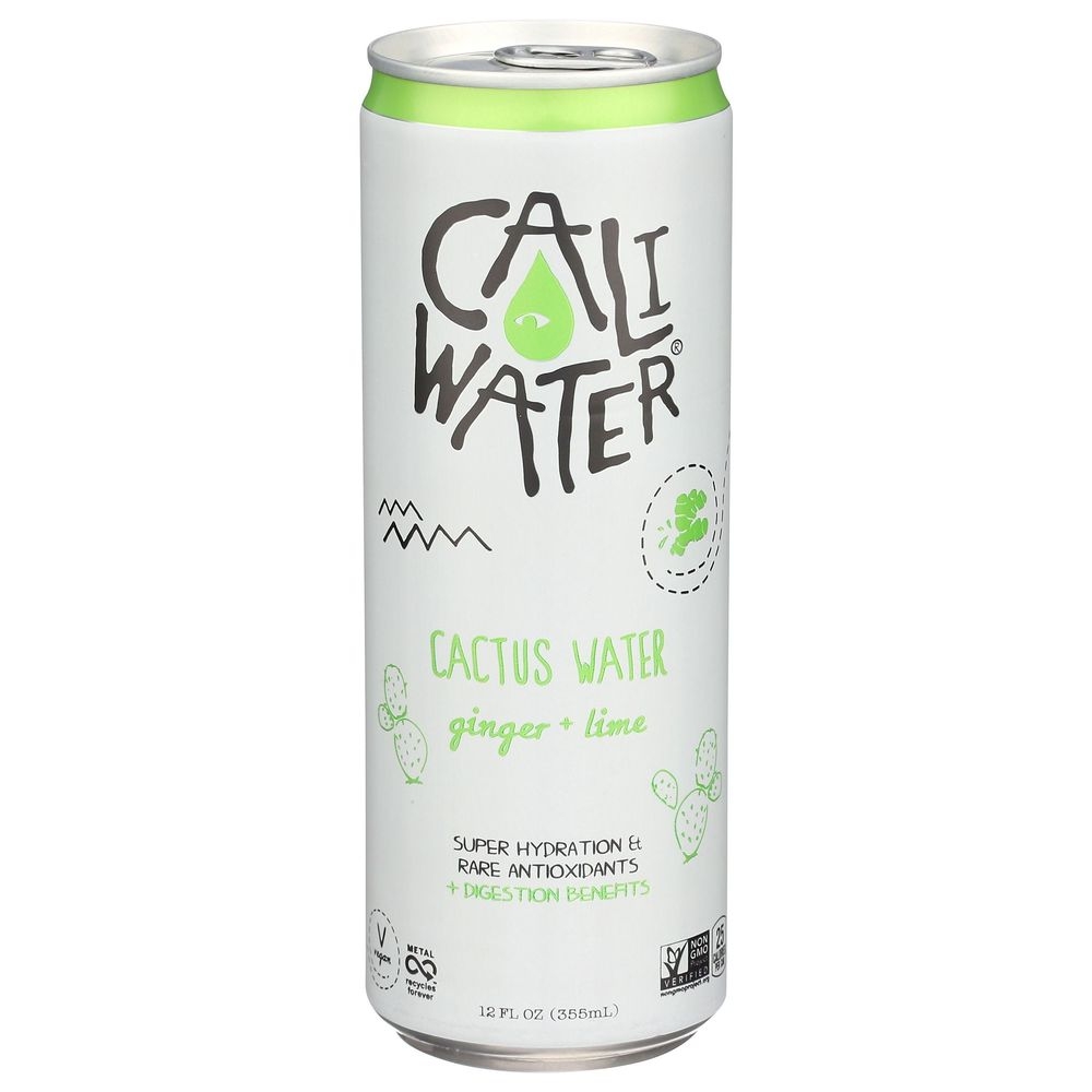 Caliwater Ginger Plus Lime Cactus Water, 12 Fluid Ounce -- 12 per case
