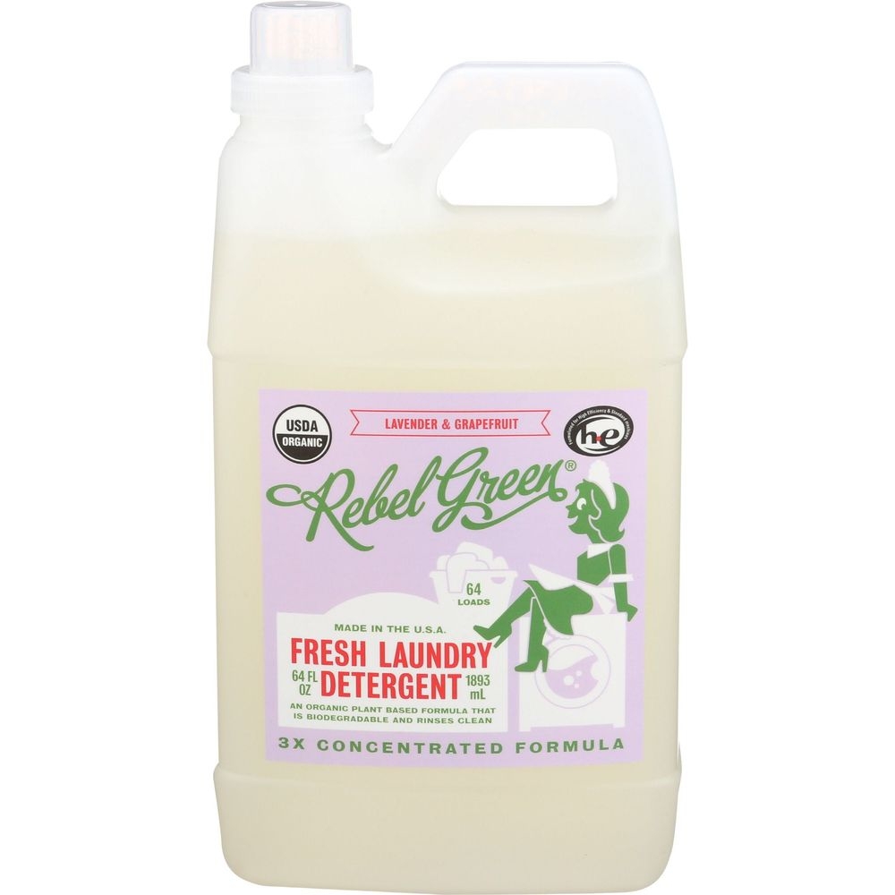 Rebel Green Lavender and Grapefruit Fresh Laundry Detergent, 68 Ounce -- 4 per case