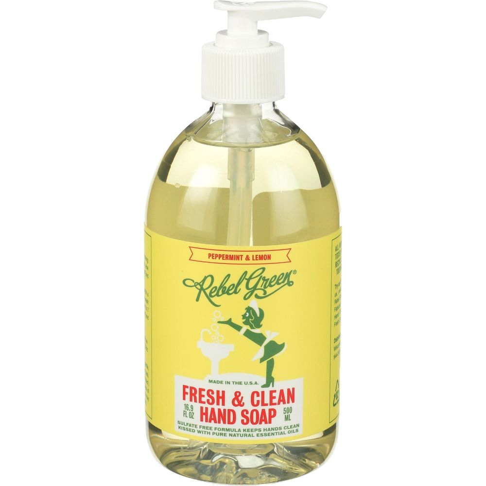 Rebel Green Peppermint and Lemon Fresh Clean Hand Soap, 16.9 Ounce -- 4 per case