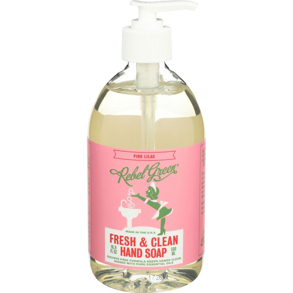 Rebel Green Pink Lilac Fresh and Clean Hand Soap, 16.9 Ounce -- 4 per case
