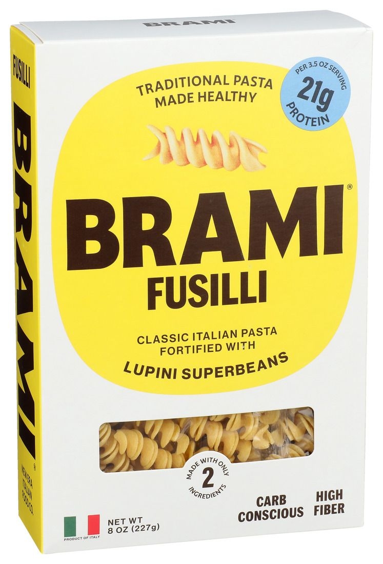 Brami Semolina Flour and Lupini Bean Fusilli Pasta, 8 Ounce -- 8 per case