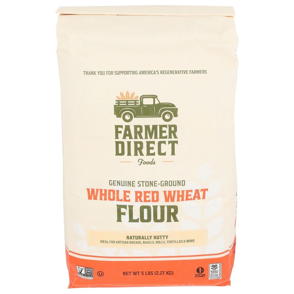 Farmer Direct Foods Genuine Stone Ground Whole Red Wheat Flour, 5 Pound -- 8 per case