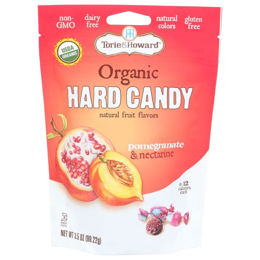 Torie and Howard Organic Pomegranate and Nectarine Hard Candy, 3.5 Ounce -- 6 per case