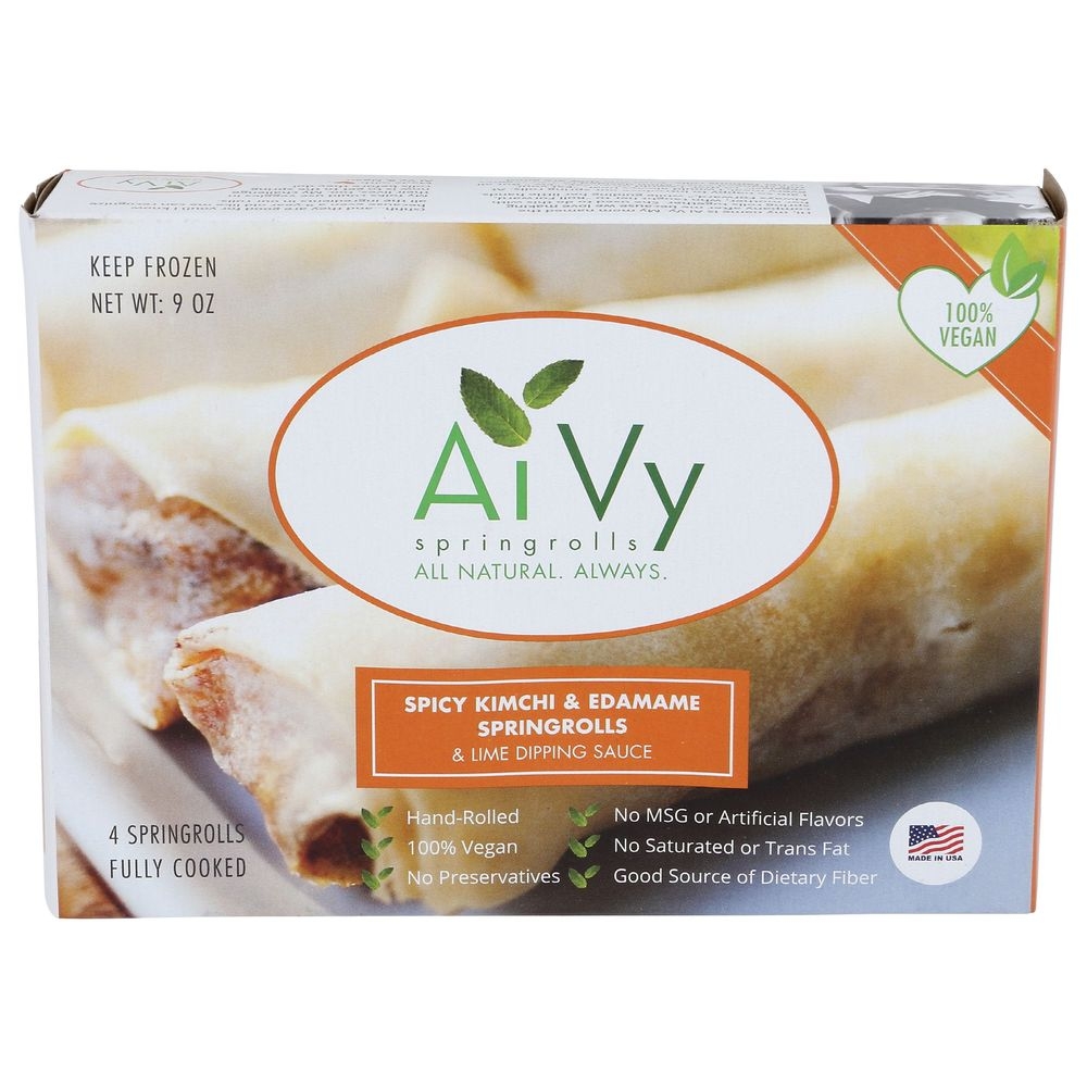 Ai Vy Spicy Kimchi and Edamame Springrolls, 9 Ounce -- 10 per case