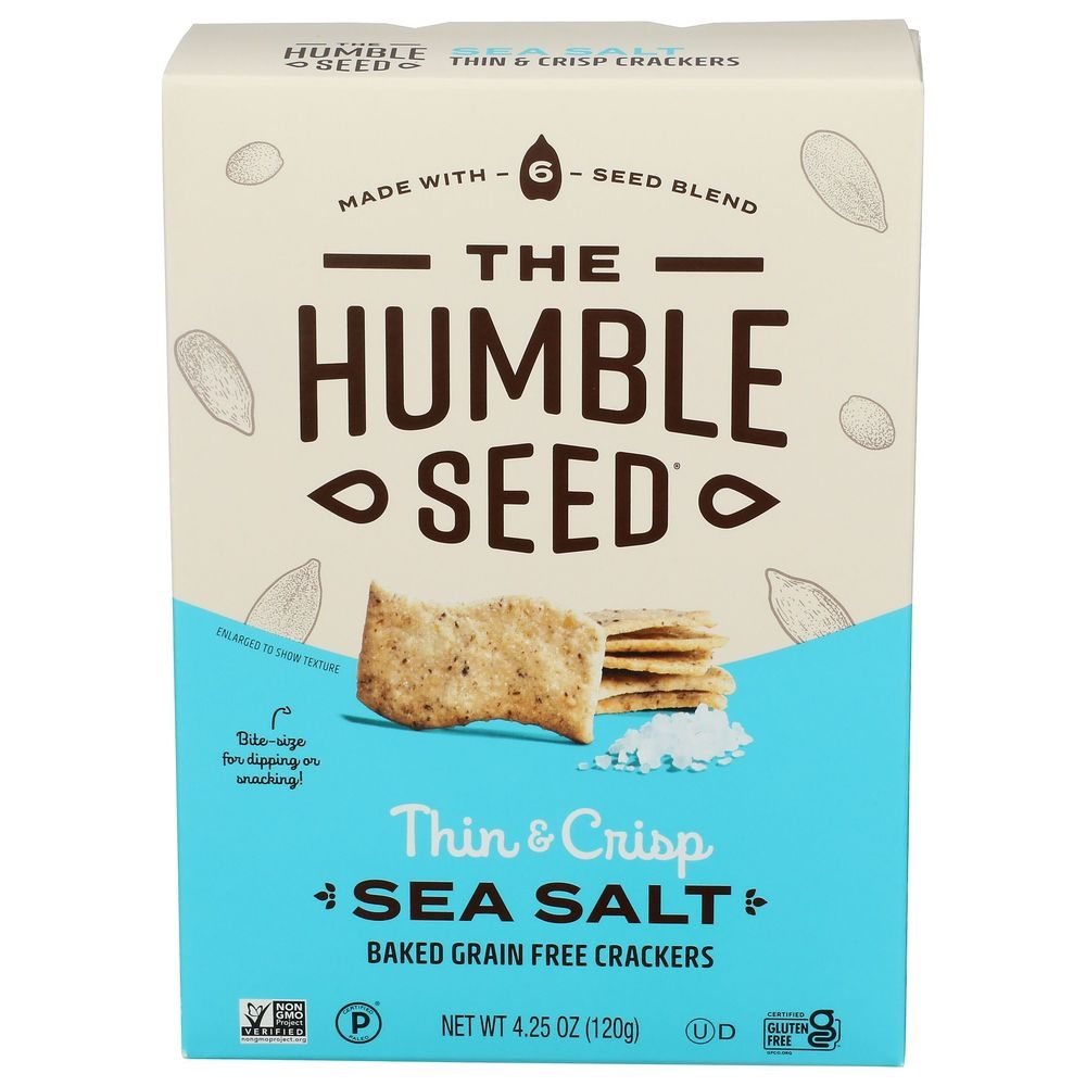 The Humble Seed Thin and Crisp Sea Salt Crackers, 4.25 Ounce -- 6 per case