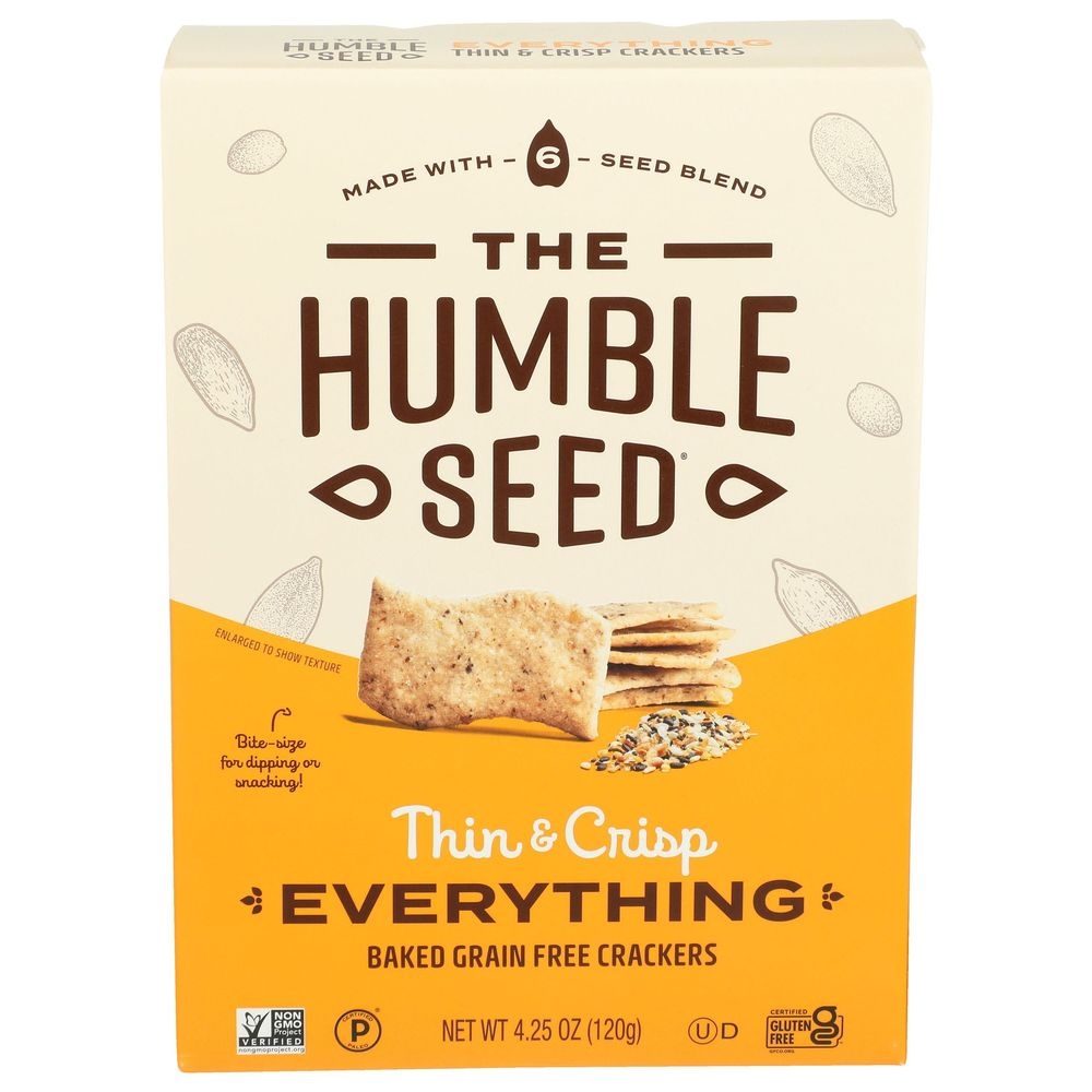 The Humble Seed Thin and Crisp Everything Crackers, 4.25 Ounce -- 6 per case