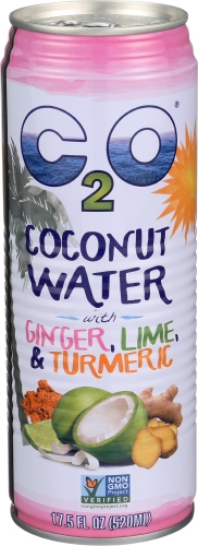 C2O Coconut Water with Ginger Lime and Turmeric, 17.5 Fluid Ounce -- 12 per case
