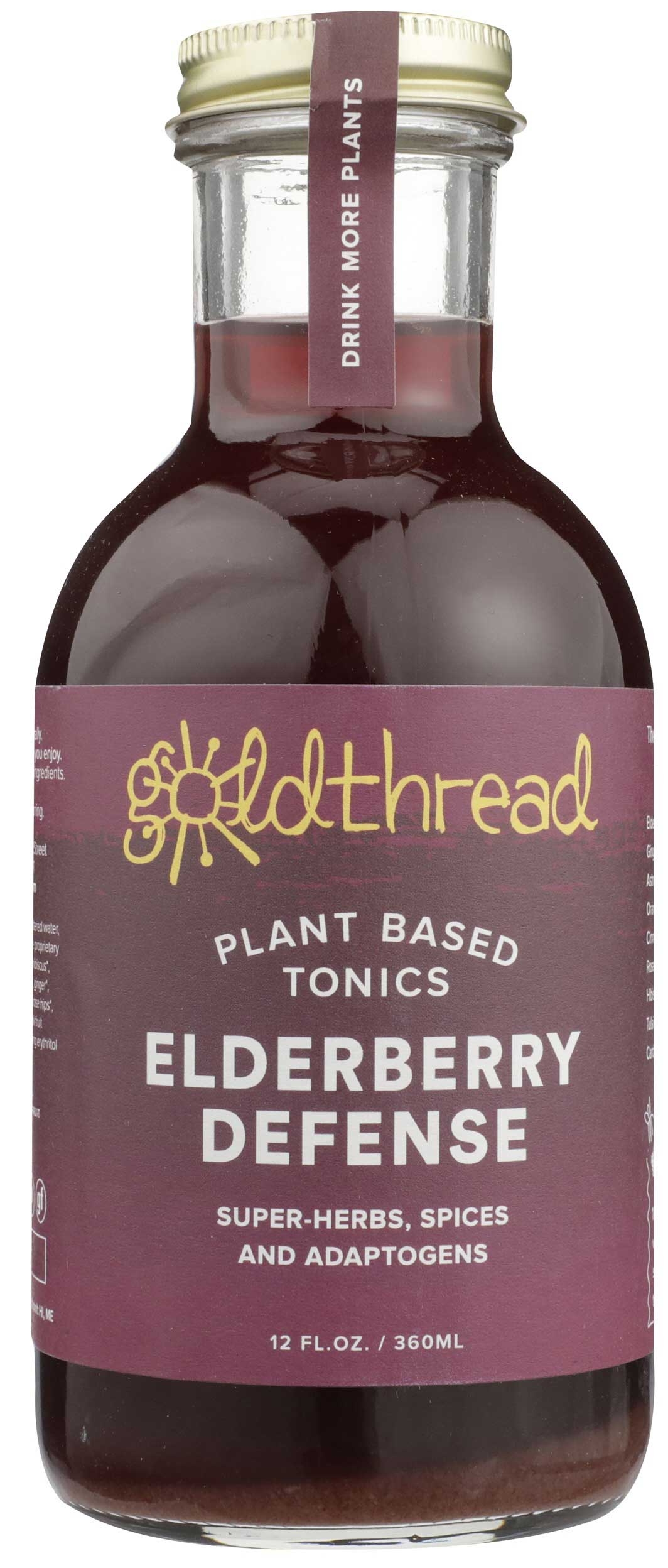 Goldthread Elderberry Defense Plant Based Tonic, 12 Fluid Ounce -- 6 per case
