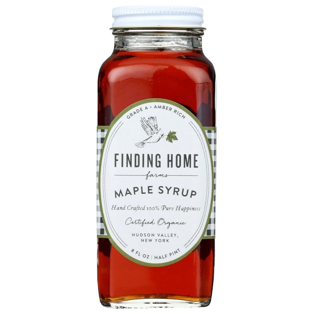 Finding Home Farms Organic Maple Syrup, 8 Fluid Ounce Farmhouse Bottle -- 6 per case