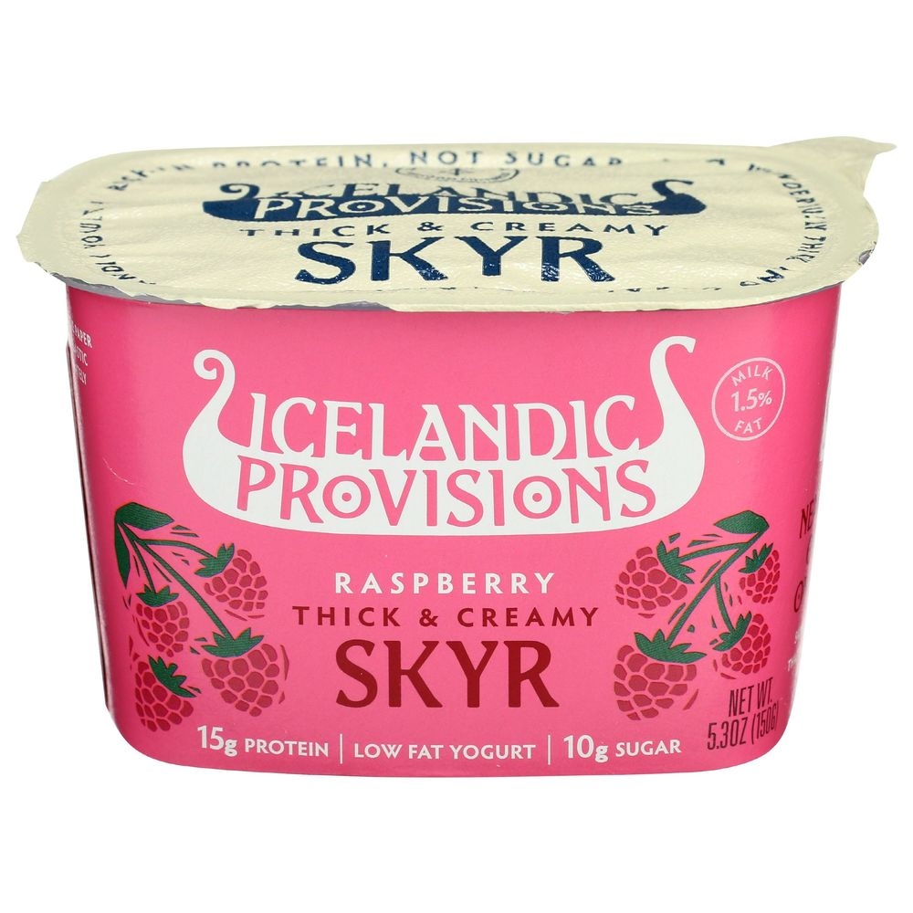 Icelandic Provisions Raspberry Thick and Creamy Skyr Yogurt, 5.3 Fluid Ounce -- 12 per case