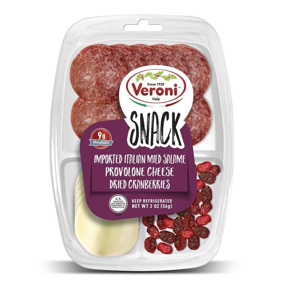 Veroni Snack Line Salami Provolone Cheese and Cranberries, 2 Ounce -- 12 per case