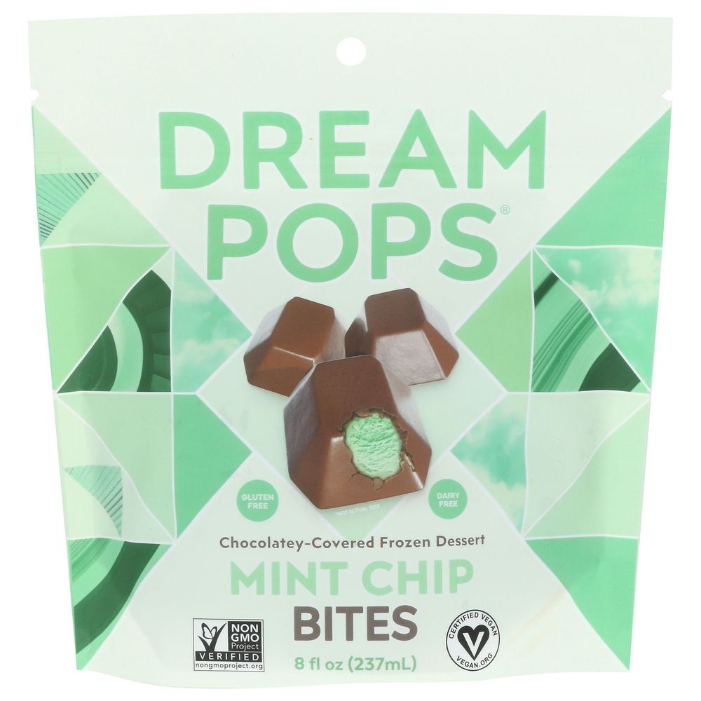 Dream Pops Chocolate Covered Mint Chip Bites, 8 Fluid Ounce -- 6 per case