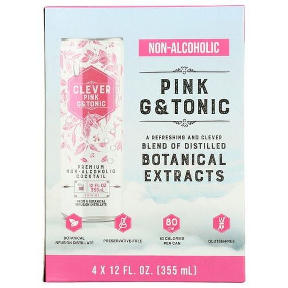 Clever Non-Alcoholic Pink G and Tonic, 48 Fluid Ounce -- 6 per case