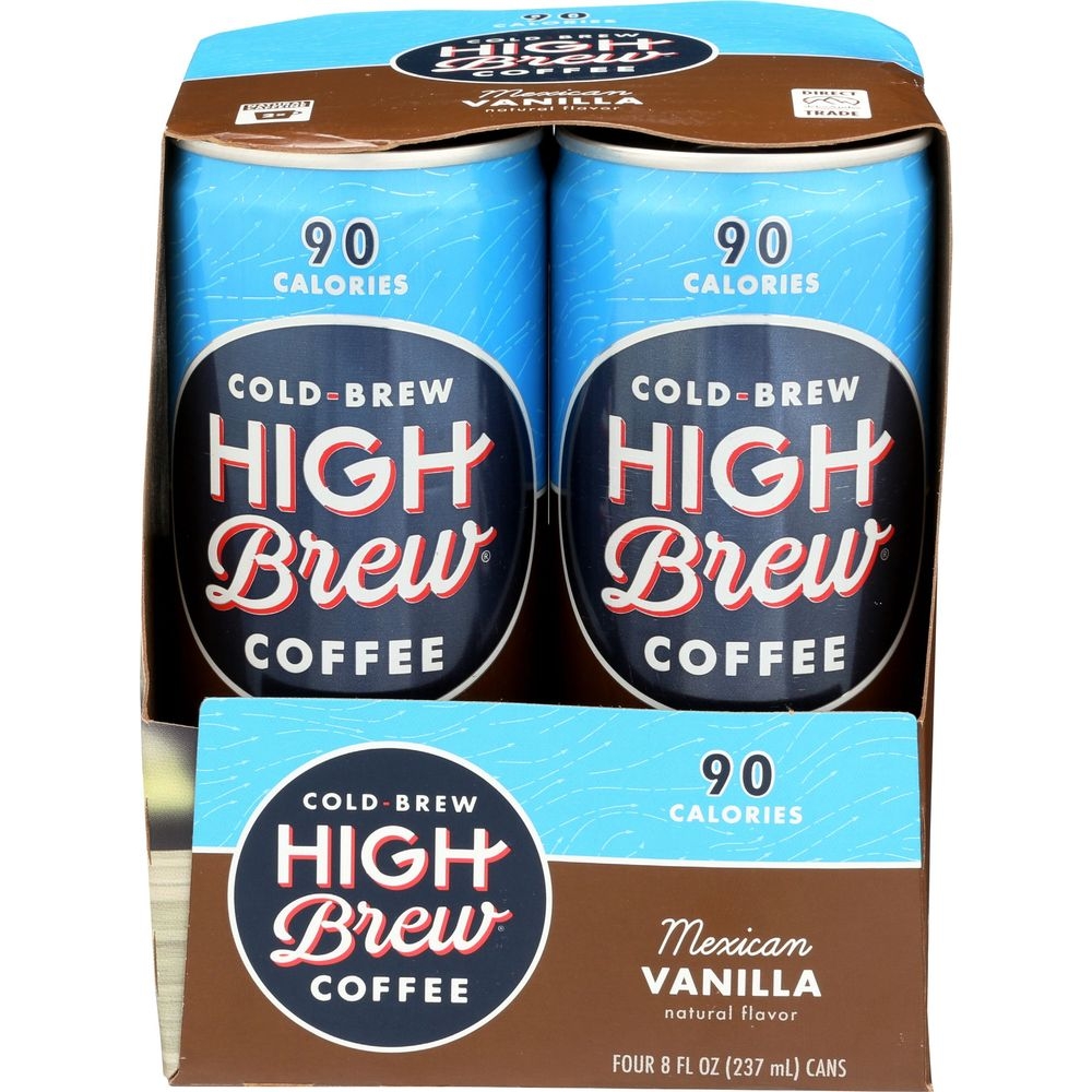 High Brew Coffee Mexican Vanilla Cold Brew Coffee, 8 Fluid Ounce -- 24 per case