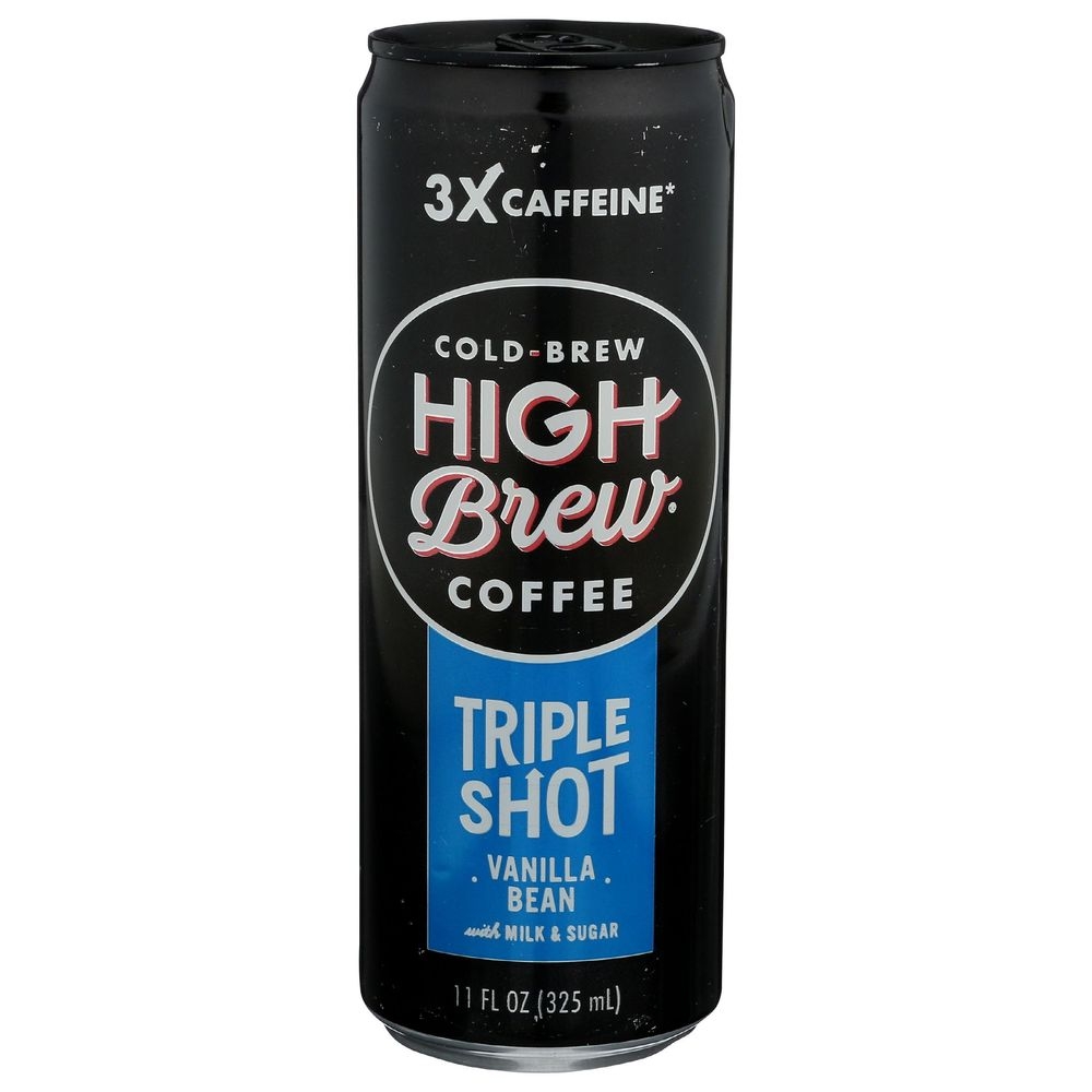 High Brew Triple Shot Vanilla Bean Cold Brew Coffee, 11 Fluid Ounce -- 12 per case