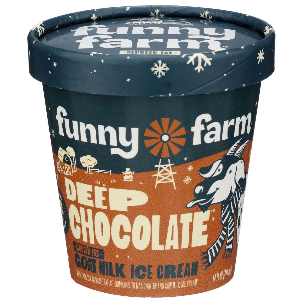 Funny Farm Chocolate Goat Milk Ice Cream, 14 Fluid Ounce -- 8 per case