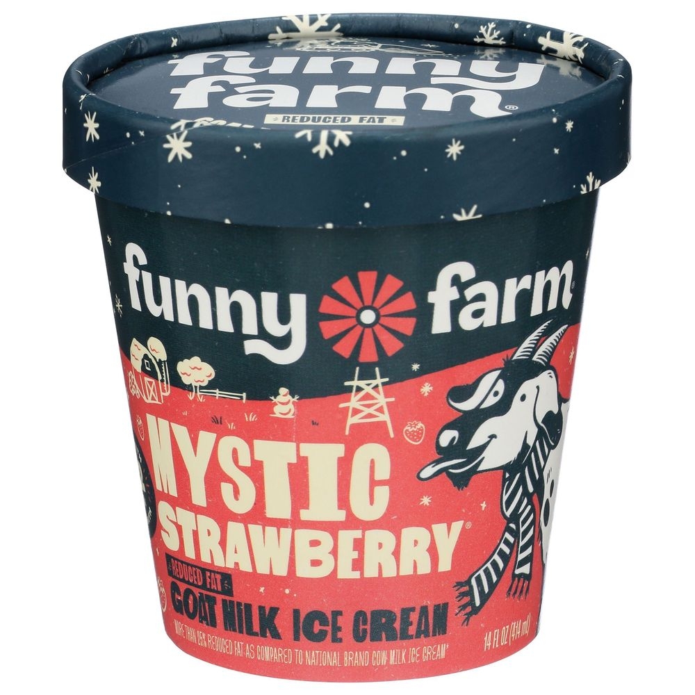 Funny Farm Strawberry Goat Milk Ice Cream, 14 Fluid Ounce -- 8 per case