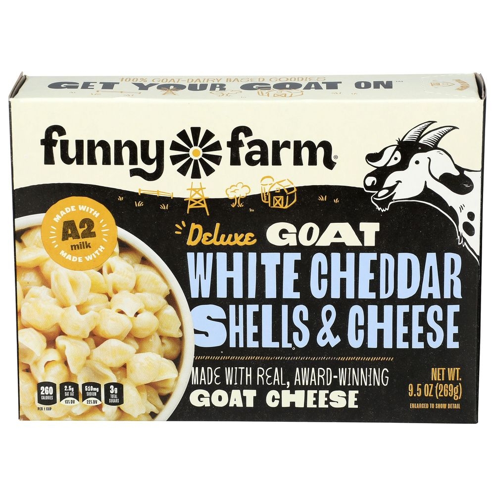 Funny Farm Goat White Cheddar Shells and Cheese, 9.5 Ounce -- 8 per case