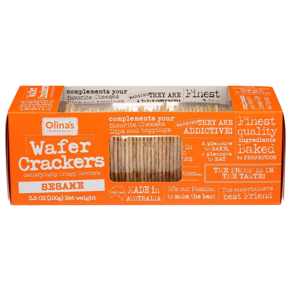 Olinas Bakehouse Sesame Wafer Crackers, 3.5 Ounce -- 12 per case