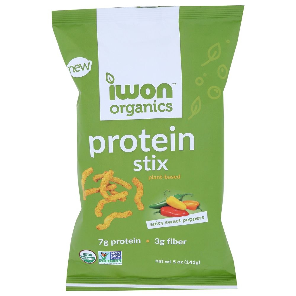Iwon Organics Spicy Sweet Peppers Protein Stick, 5 Ounce -- 12 per case
