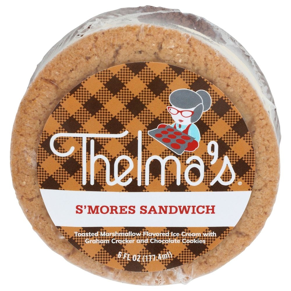 Thelmas Toasted Marshmallow Ice Cream with Graham Cracker and Chocolate Cookies, 6 Fluid Ounce -- 12 per case