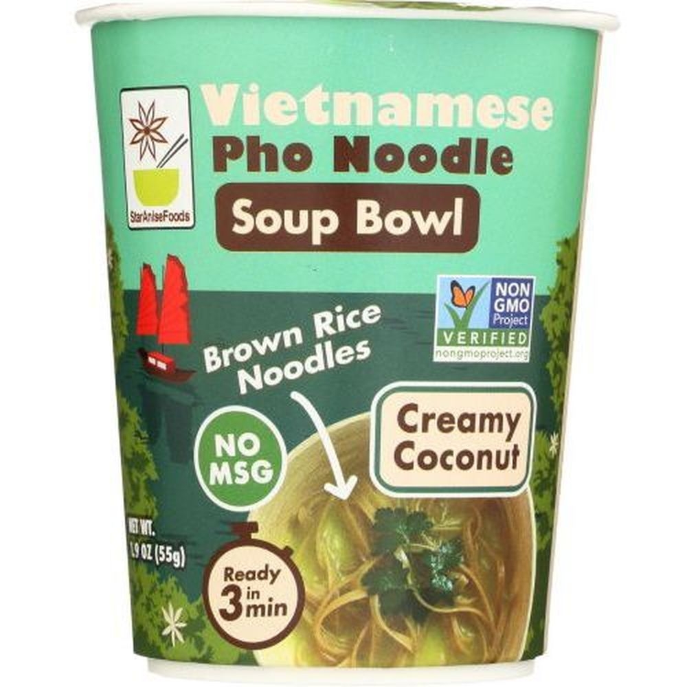 Star Anise Creamy Coconut Vietnamese Pho Noodle Soup Bowl, 1.9 Ounce -- 6 per case