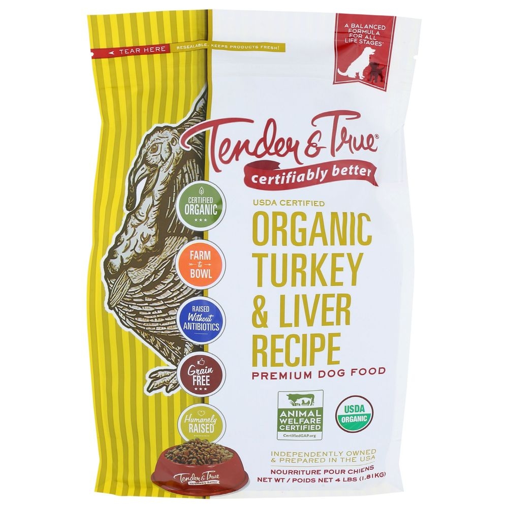 Tender and True Organic Turkey and Liver Recipe Dry Dog Food, 4 Pound -- 6 per case