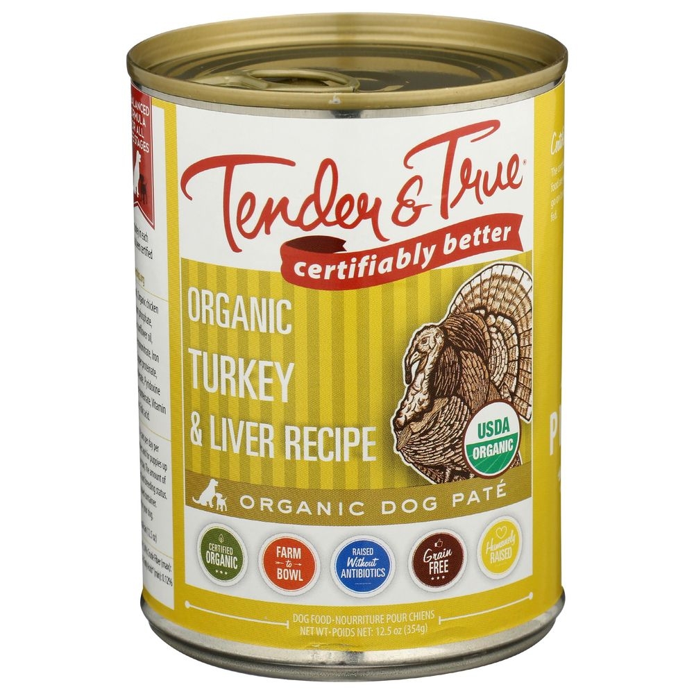 Tender and True Organic Turkey and Liver Recipe Wet Dog Food, 12.5 Ounce -- 12 per case