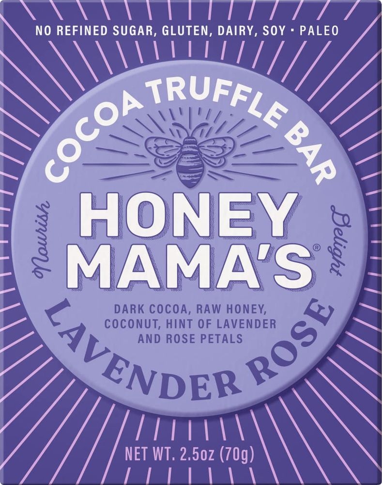 Honey Mamas Lavender Red Rose Cacao Nectar Bar, 2.5 Ounce -- 12 per case