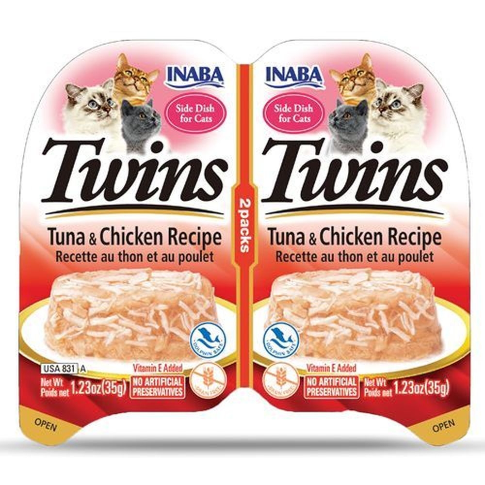 Inaba Twins Tuna and Chicken Recipe Cat Food, 2.46 Ounce -- 8 per case